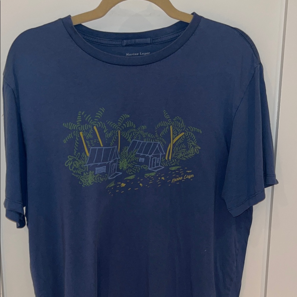 Marine Layer Navy Tropical Graphic Tee